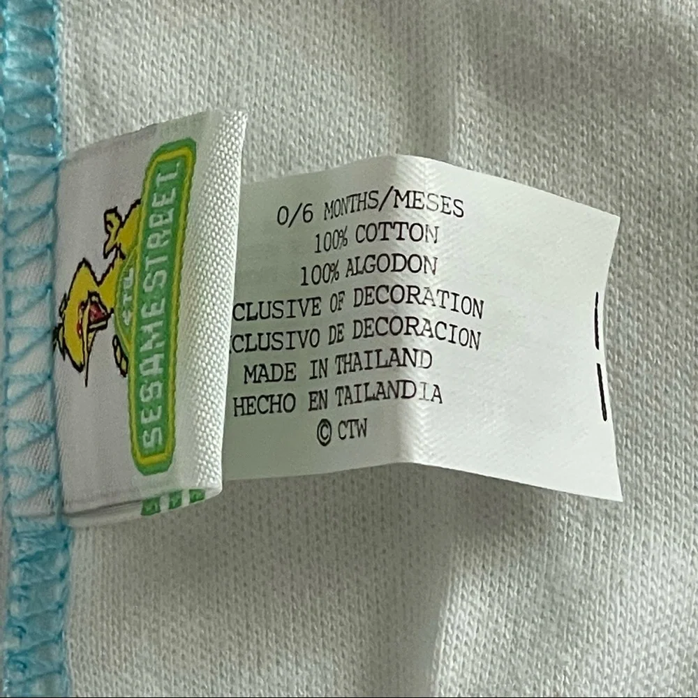 SESAME STREET Bib Burp Cloth Wash Cloth Rattle Utensils Cookie Monster 6 Pc Set